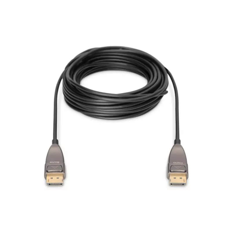 DIGITUS DisplayPort AOC hibridinio pluošto jungiamasis laidas M/M UHD 8K@60Hz, CE, juodas 15m