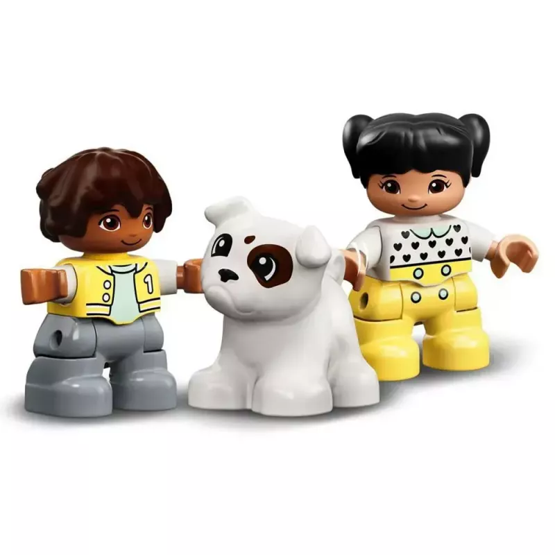 LEGO DUPLO traukinys su skaičiais 10954 – ankstyvojo mokymosi traukinys su sunumeruotais vagonais skaičiavimui ir rūšiavimui
