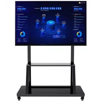 Porterinis plokščiaekranis grindinis stovas TECHLY Signage Display Mount ICA-TR30 – 55–100 colių, VESA 1200x600, maks. 150 kg, ratukai, juodas