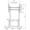 Porterinis plokščiaekranis grindinis stovas TECHLY Signage Display Mount ICA-TR30 – 55–100 colių, VESA 1200x600, maks. 150 kg, ratukai, juodas