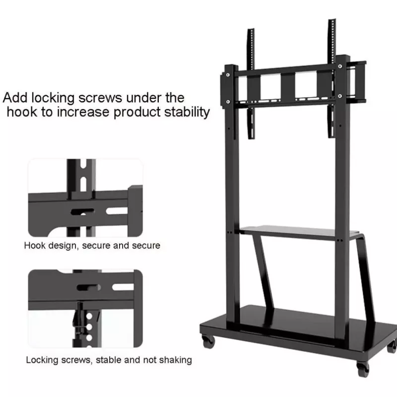 Porterinis plokščiaekranis grindinis stovas TECHLY Signage Display Mount ICA-TR30 – 55–100 colių, VESA 1200x600, maks. 150 kg, ratukai, juodas