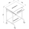 Stalas kompiuteriui TECHLY Compact ICA-TB S005 – kompaktiškas kompiuterinis stalas, MDF stalviršis, klaviatūros lentyna, ratukai, 600×450×750 mm, ąžuolinis