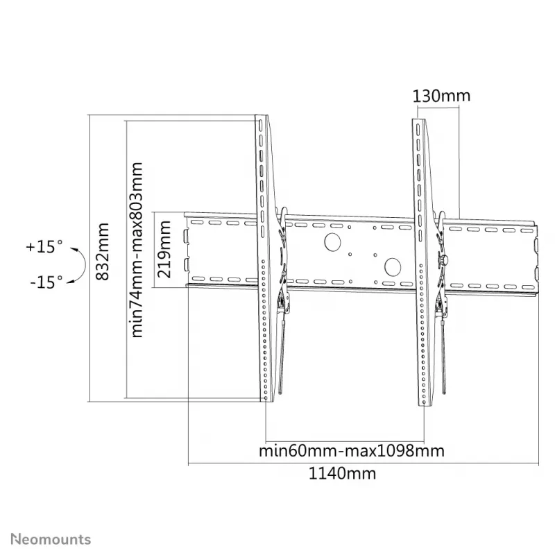 Neomounts LFD-W2000 TV laikiklis sieninis 60-100 colių - pakreipiamas