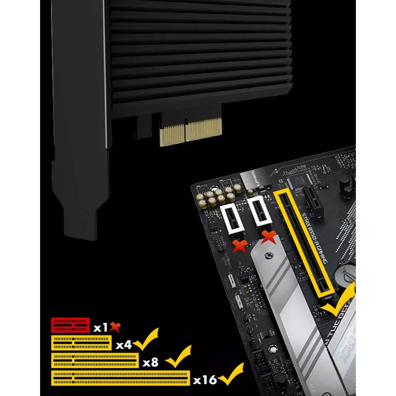 ICY BOX IB-PCI208-HS PCIe 4.0 M.2 NVMe adapterio kortelė su radiatoriumi