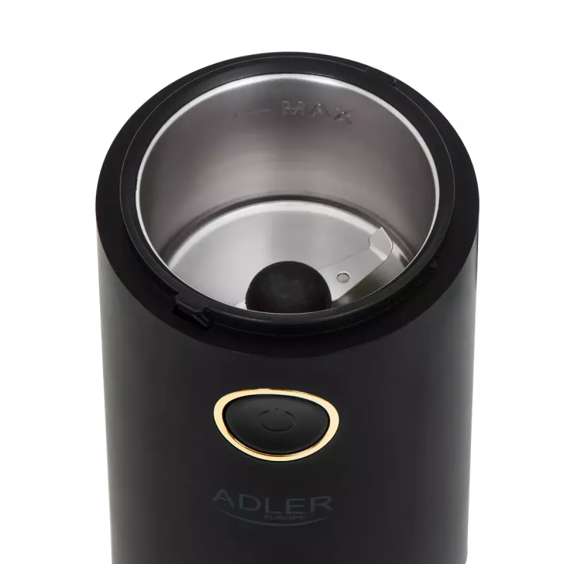 Kavos malūnėlis su plieninėmis girnomis Adler AD 4446bg — 150 W, 75 g talpa, juodas