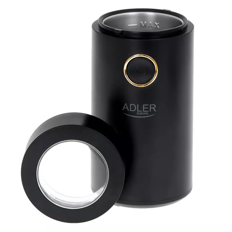 Kavos malūnėlis su plieninėmis girnomis Adler AD 4446bg — 150 W, 75 g talpa, juodas