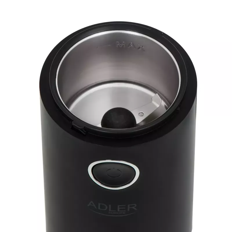 Kavos malūnėlis Adler AD4446BS – 150 W, nerūdijančio plieno girnos, 75 g talpos piltuvas, juoda