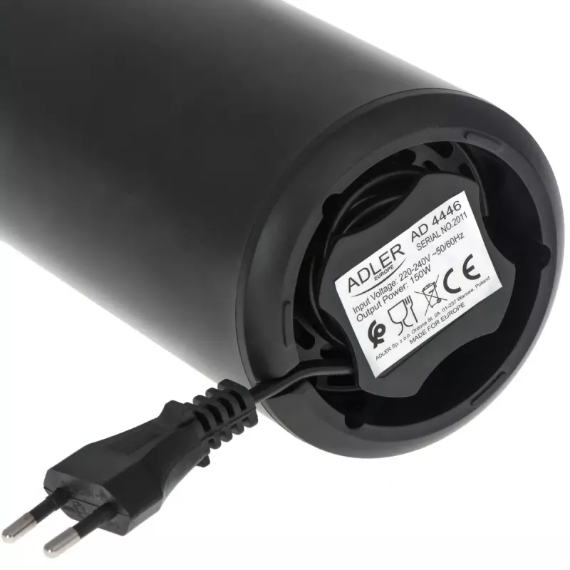 Kavos malūnėlis Adler AD4446BS – 150 W, nerūdijančio plieno girnos, 75 g talpos piltuvas, juoda