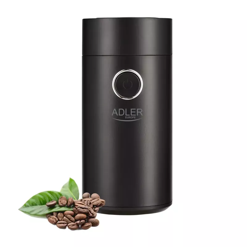 Kavos malūnėlis Adler AD4446BS – 150 W, nerūdijančio plieno girnos, 75 g talpos piltuvas, juoda