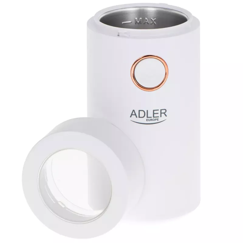 Kavos malūnėlis su akmeniniais girnomis Adler AD4446WG, 150 W, 75 g, baltas