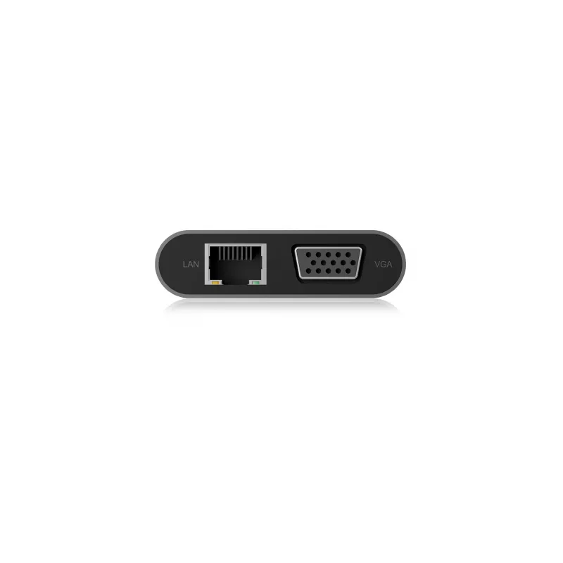 ICY BOX IB-DK4040-CPD belaidė USB 3.2 Gen 1 (3.1 Gen 1) Type-C dokų stotelė, antracito, juoda