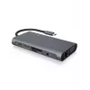 ICY BOX IB-DK4040-CPD belaidė USB 3.2 Gen 1 (3.1 Gen 1) Type-C dokų stotelė, antracito, juoda