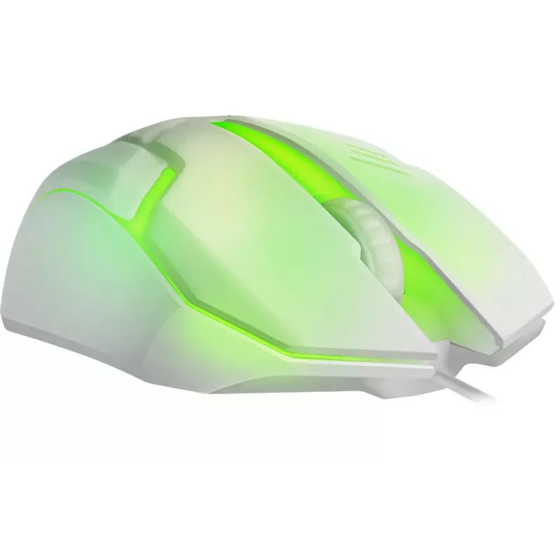 Laidinė žaidimų pelė DEFENDER Cyber MB-560L – optinė 1200 DPI, ambidekstrinė, USB Type-A, balta, 1,5 m laidas