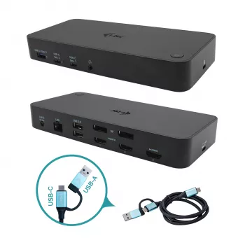 i-tec USB 3.0 / USB-C / Thunderbolt 3x 4K Dock stotelė su Power Delivery 100W