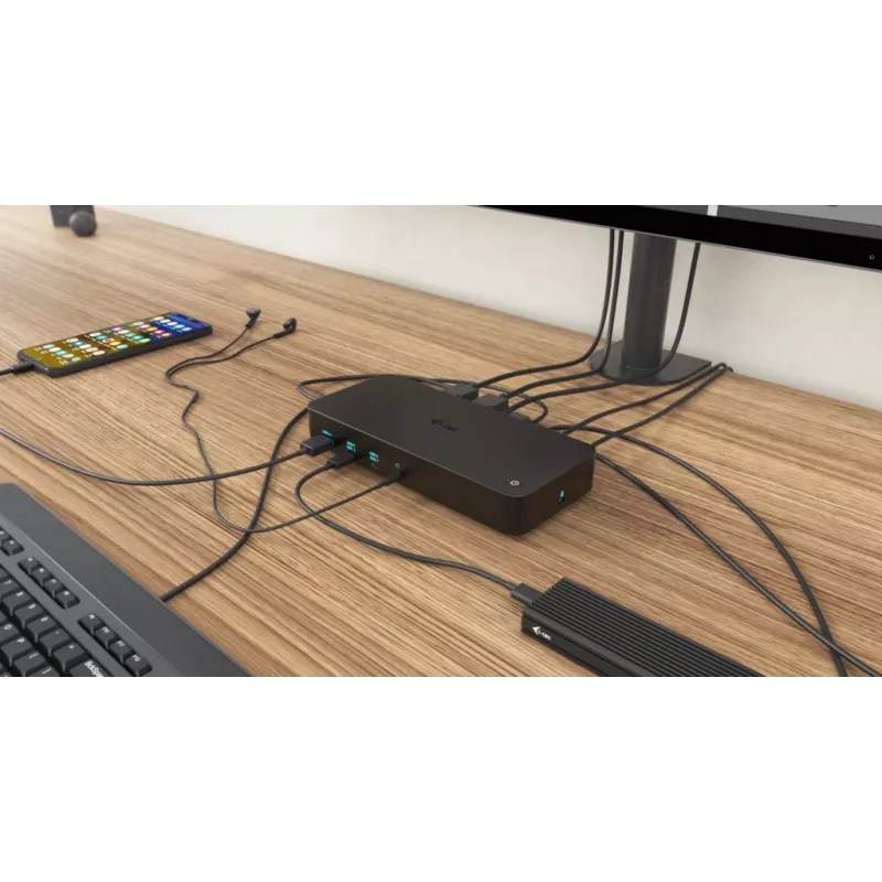 i-tec USB 3.0 / USB-C / Thunderbolt 3x 4K Dock stotelė su Power Delivery 100W