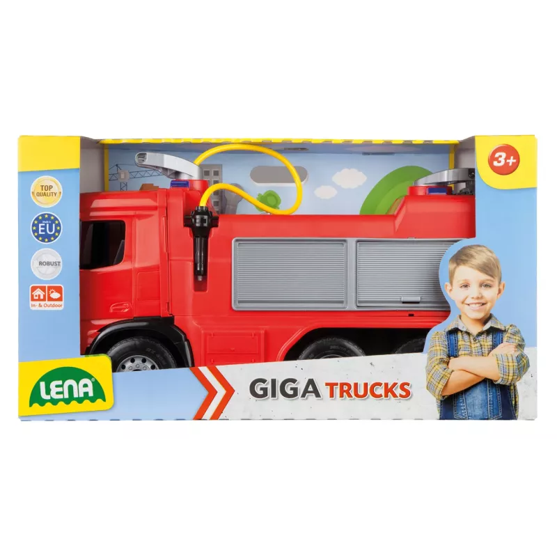 Lena GIGA TRUCKS važinėjamas gaisrinis automobilis Arocs, 3 m., įvairiaspalvis