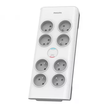 Philips SPN7080WA/60 apsauginis nuo viršįtampių lizdų blokas baltas 8 AC lizdai 2 m