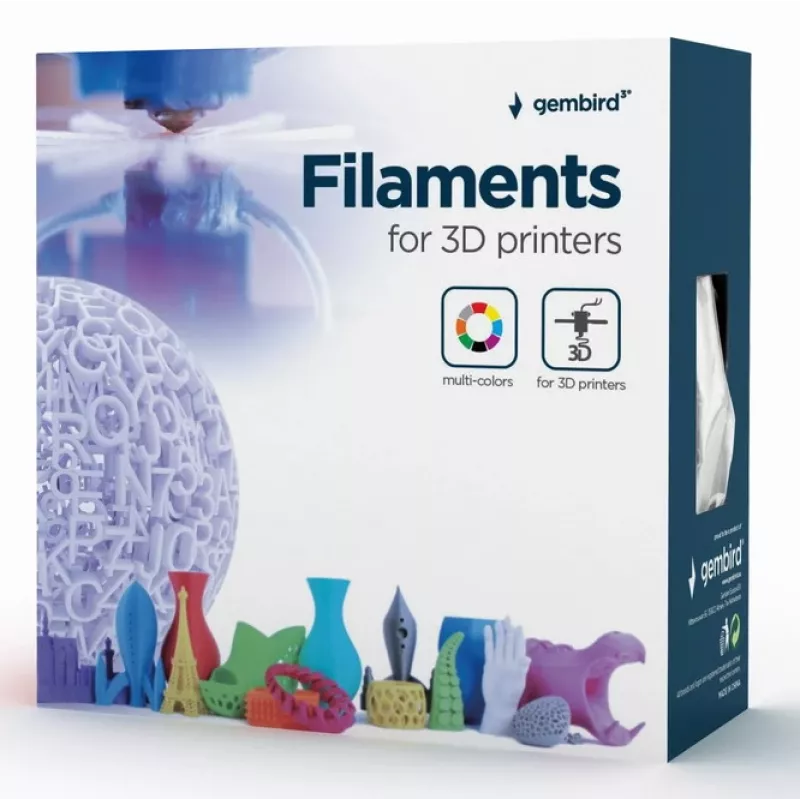GEMBIRD PLA-PLUS filamentas, baltas, 1,75 mm, 1 kg