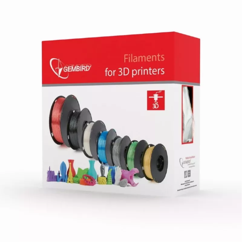 3D spausdinimo medžiaga Gembird 3DP-PLA1.75-01-FB, PLA, 1.75 mm, 1 kg, fluorescencinė mėlyna