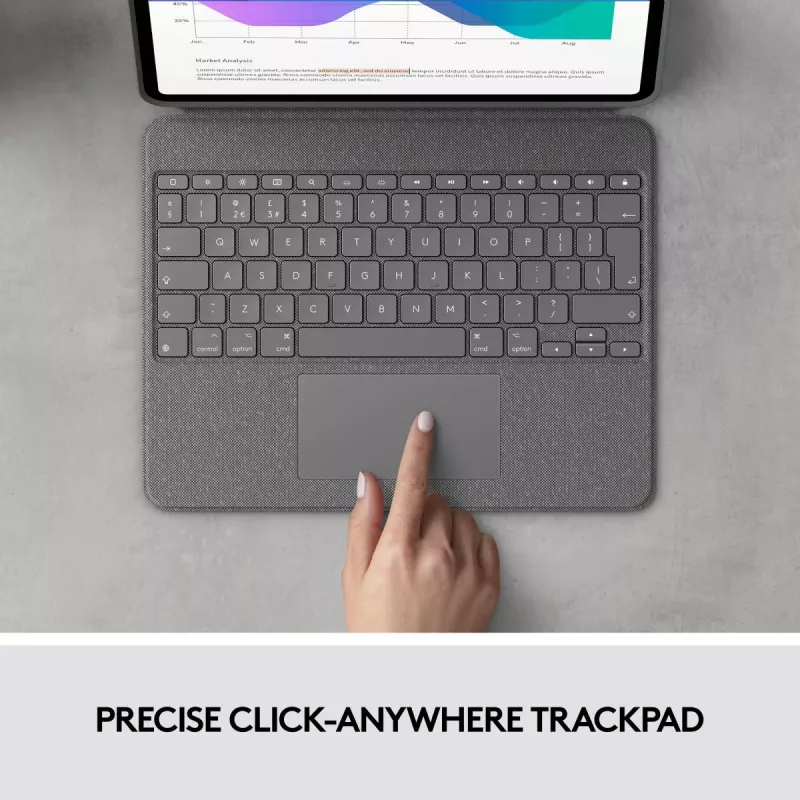 LOGITECH Combo Touch – klaviatūros dėklas, skirtas iPad Pro 12,9 colio (5 kartos), anglų QWERTY