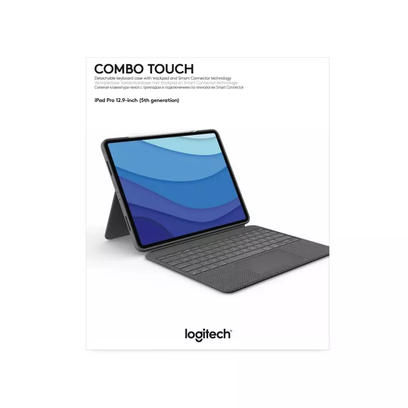 LOGITECH Combo Touch – klaviatūros dėklas, skirtas iPad Pro 12,9 colio (5 kartos), anglų QWERTY