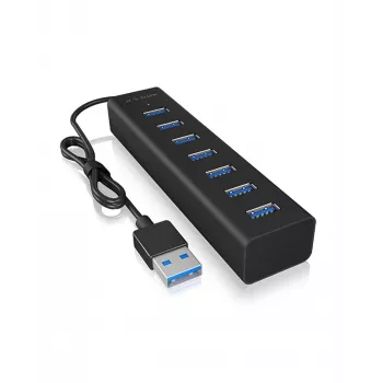 ICY BOX IB-HUB1700-U3 USB 3.2 Gen 1 (3.1 Gen 1) Type-A 5000 Mbit/s Juodas