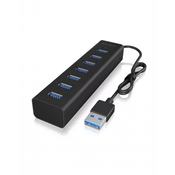 ICY BOX IB-HUB1700-U3 USB 3.2 Gen 1 (3.1 Gen 1) Type-A 5000 Mbit/s Juodas