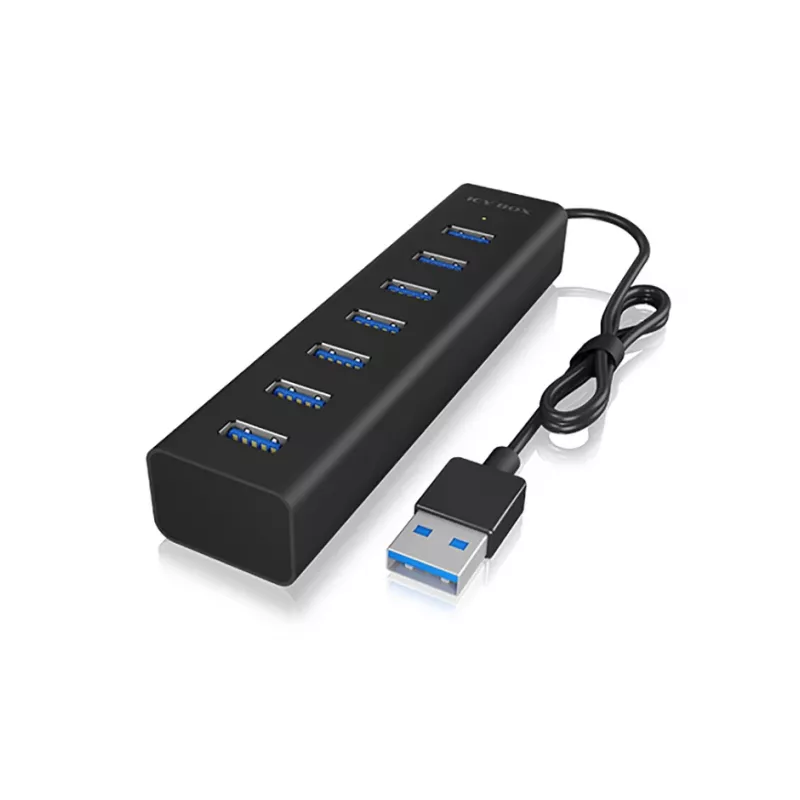 ICY BOX IB-HUB1700-U3 USB 3.2 Gen 1 (3.1 Gen 1) Type-A 5000 Mbit/s Juodas