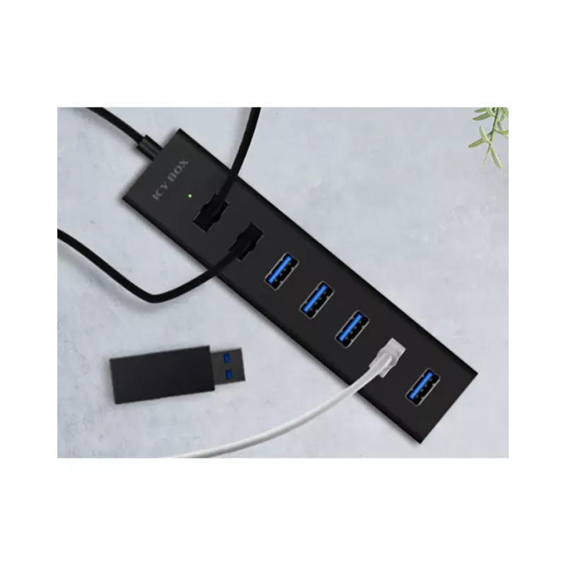 ICY BOX IB-HUB1700-U3 USB 3.2 Gen 1 (3.1 Gen 1) Type-A 5000 Mbit/s Juodas