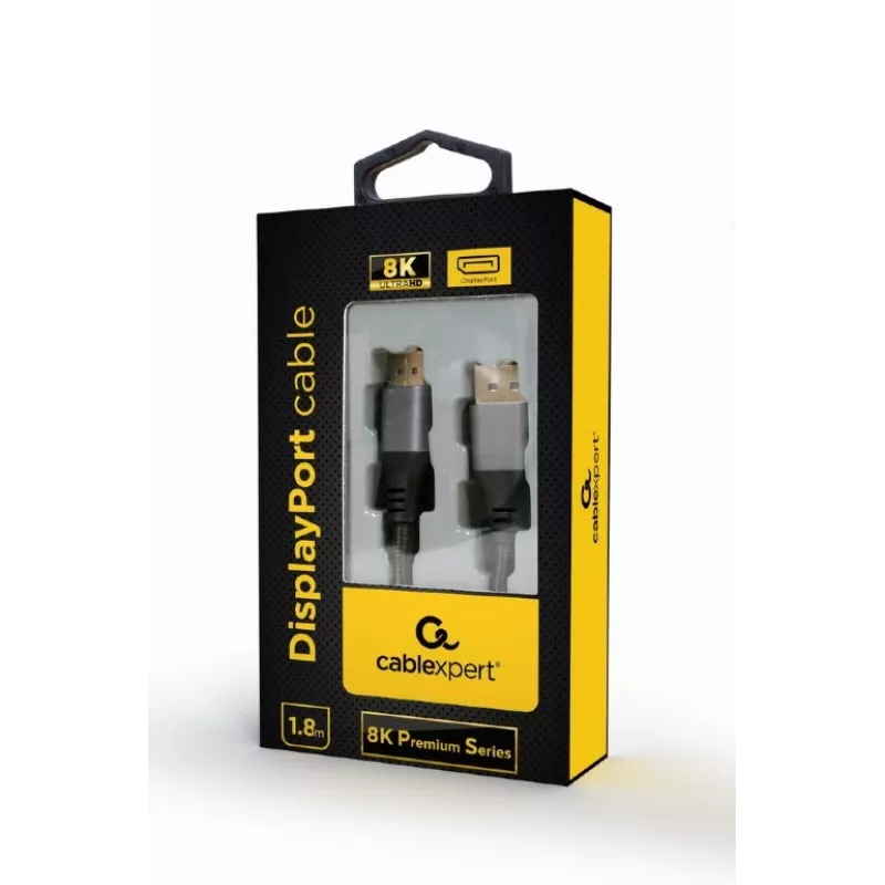 Gembird CC-DP8K-6 DisplayPort 8K Premium kabelis, 1,8 m, juodas