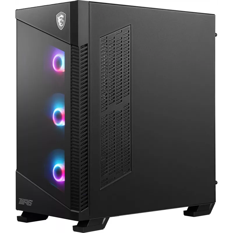Korpusas MSI MPG VELOX 100R Mid Tower Juodas — ATX, 7 lizdų plėtimui, 2×3.5 colio vietos, 2×2.5 colio vietos, USB-C