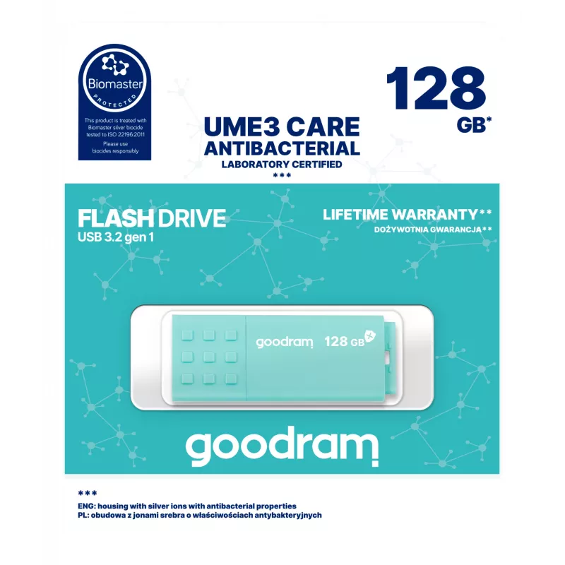 Goodram UME3 USB atmintukas 128 GB USB Type-A 3.2 Gen 1 (3.1 Gen 1) Turkio spalvos