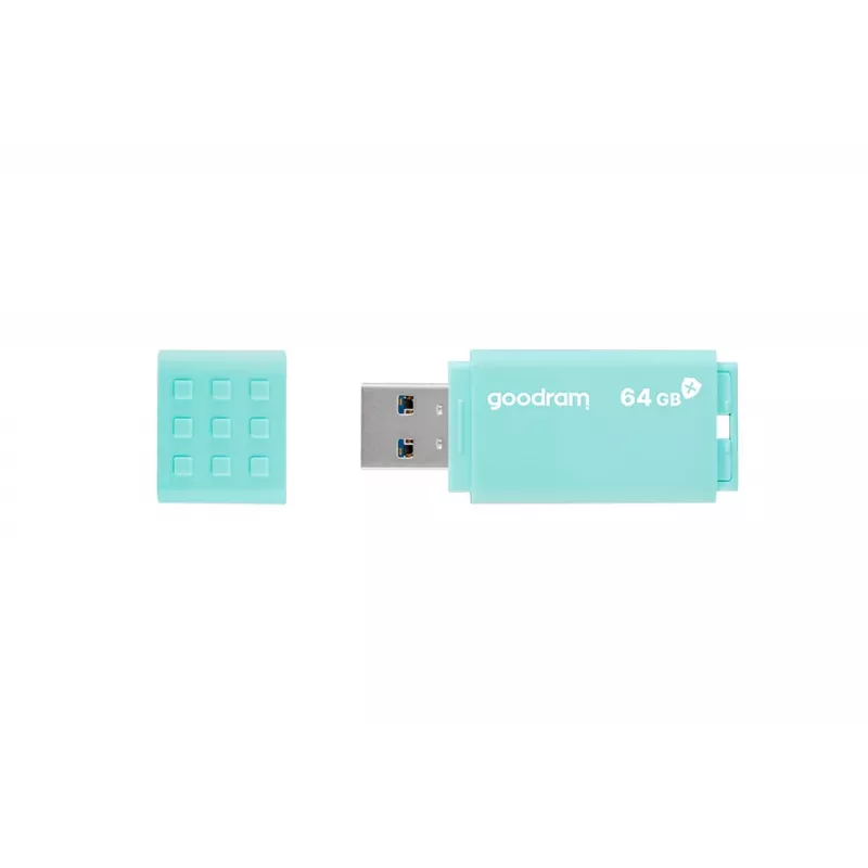 USB atmintukas GOODRAM 64 GB USB Type-A 3.2 Gen 1 UME3, turkio, skaitymas 60 MB/s, rašymas 20 MB/s