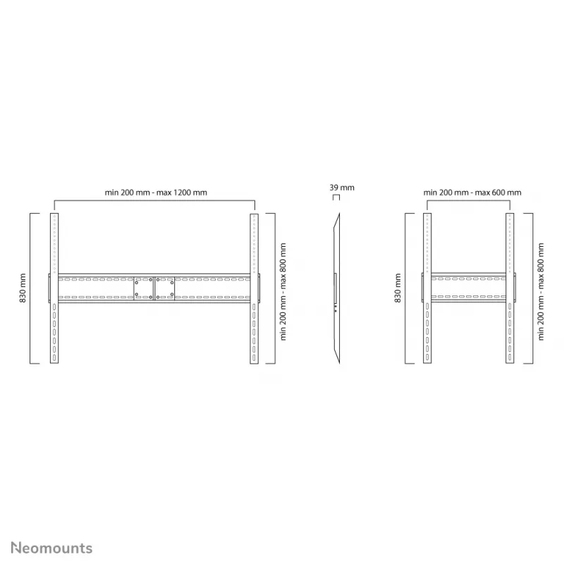 Neomounts LFD-W1500 TV laikiklis sieninis 60-100 colių - fiksuotas - gulsčias ir vertikalus