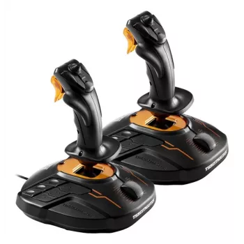 Thrustmaster T.16000M FCS SPACE SIM DUO juodos, oranžinės spalvos USB svirtys analoginės / skaitmeninės asmeniniam kompiuteriui