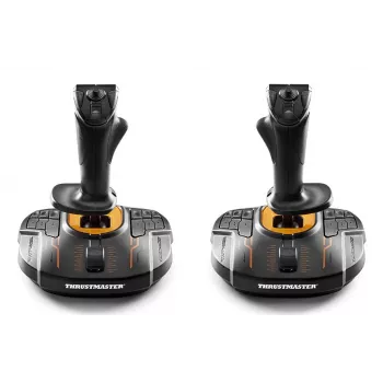 Thrustmaster T.16000M FCS SPACE SIM DUO juodos, oranžinės spalvos USB svirtys analoginės / skaitmeninės asmeniniam kompiuteriui