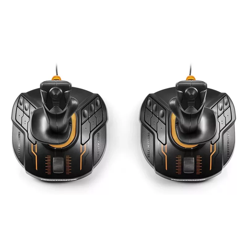 Thrustmaster T.16000M FCS SPACE SIM DUO juodos, oranžinės spalvos USB svirtys analoginės / skaitmeninės asmeniniam kompiuteriui