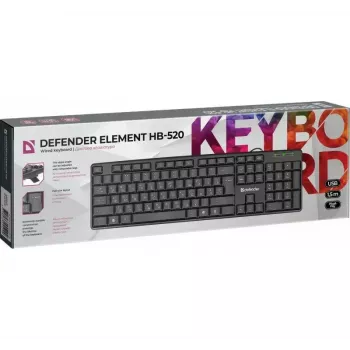 Laidinė USB klaviatūra DEFENDER HB-520 — kompaktiškas išdėstymas