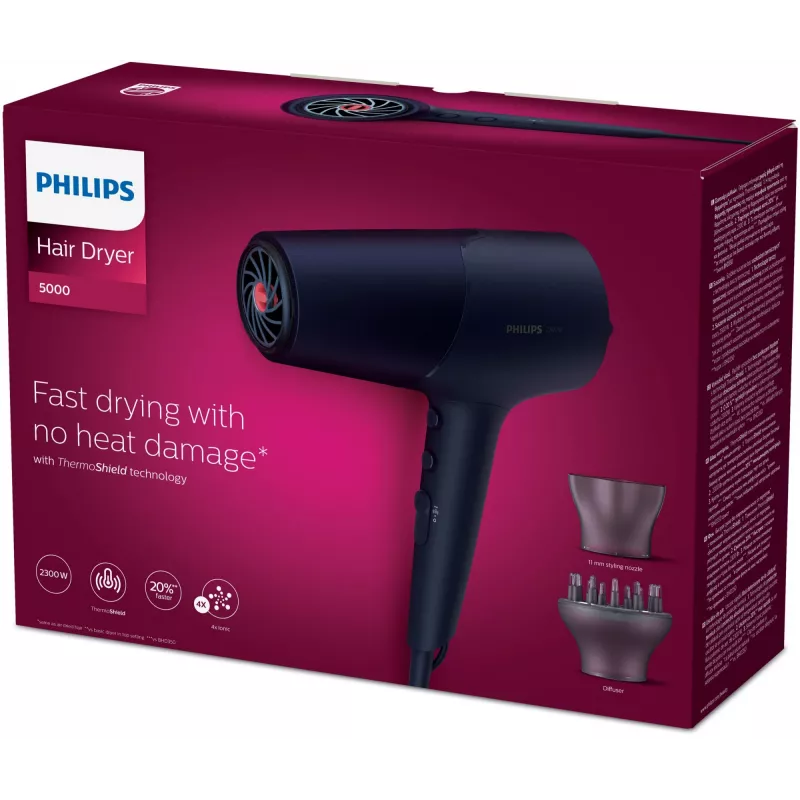 Philips 5000 serijos BHD510/00 plaukų džiovintuvas, 2300 W, jonizuojantis, su difuzoriumi