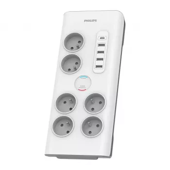 Philips SPN7060WA/60 apsauginis nuo viršįtampių baltas 6 AC lizdai 2 m
