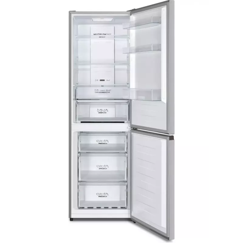 Laisvai pastatomas šaldytuvas-šaldiklis Gorenje NRK6192AS4, 304 L (Šaldytuvas 207 L / Šaldiklis 97 L), No Frost, Pilka