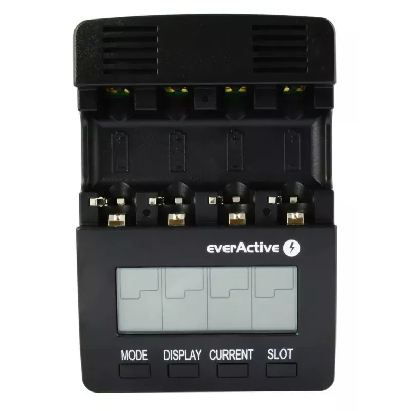 Įkroviklis baterijoms everActive NC-3000 – universalus AA/AAA/C/D (4 ląstelės) juodas, 100–240V