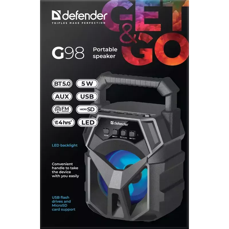Nešiojamas garsiakalbis Mono Defender G98 juodas