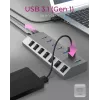 ICY BOX IB-HUB1701-C3 USB 3.2 Gen 1 (3.1 Gen 1) Type-B 5000 Mbit/s Antracito