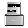 Doko stotelė QOLTEC 5316 2x 2.5/3.5 col. HDD/SSD, SATA, USB 3.0 (5 Gb/s), aliumininis korpusas