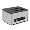 Doko stotelė QOLTEC 5316 2x 2.5/3.5 col. HDD/SSD, SATA, USB 3.0 (5 Gb/s), aliumininis korpusas