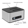 Doko stotelė QOLTEC 5316 2x 2.5/3.5 col. HDD/SSD, SATA, USB 3.0 (5 Gb/s), aliumininis korpusas