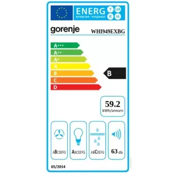 Gartraukis Gorenje WHI949EXBG sieninis nerūdijančio plieno sidabrinis 608 m³/h