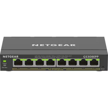 NETGEAR 8 prievadų Gigabit Ethernet PoE+ valdomas jungiklis (GS308EPP)