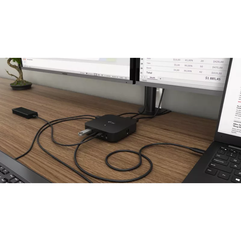 i-tec USB-C HDMI DP dokavimo stotelė su Power Delivery 100 W
